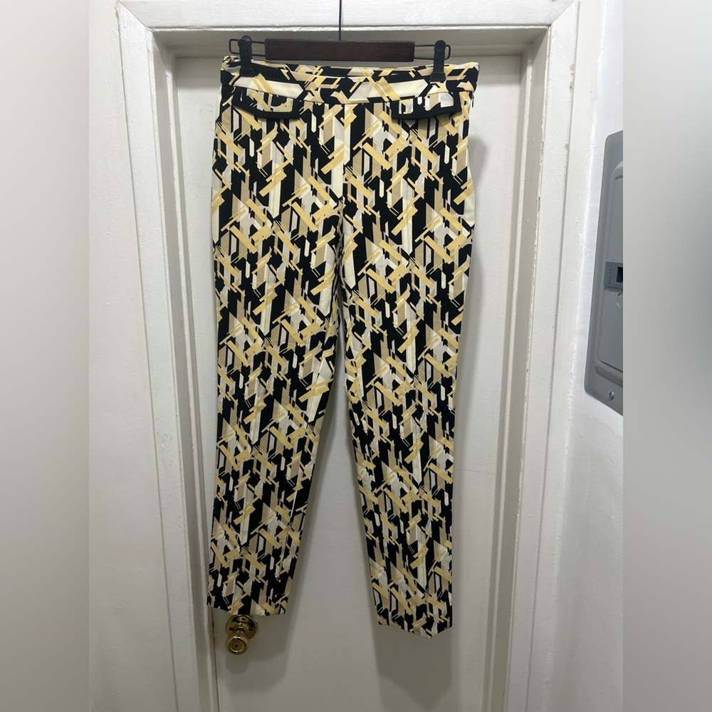 Zara Basic Pants Womens Size Medium Geometric Ret… - image 1
